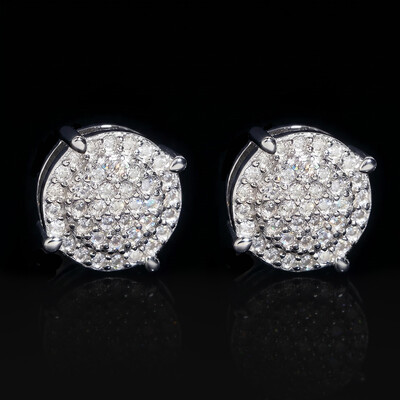 925 Silver & VVS1 Moissanite Round Cut Halo Stud Earrings