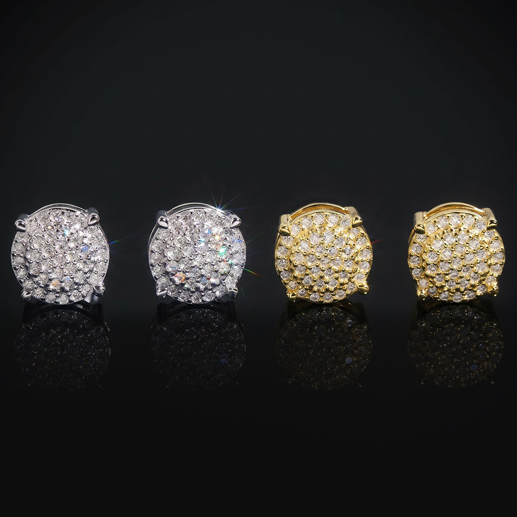 925 Silver & VVS1 Moissanite Round Cut Halo Stud Earrings 925 Silver & VVS1 Moissanite Round Cut Halo Stud Earrings