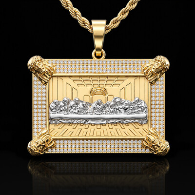 Iced Out 2.4" The Last Supper Jesus Pendant