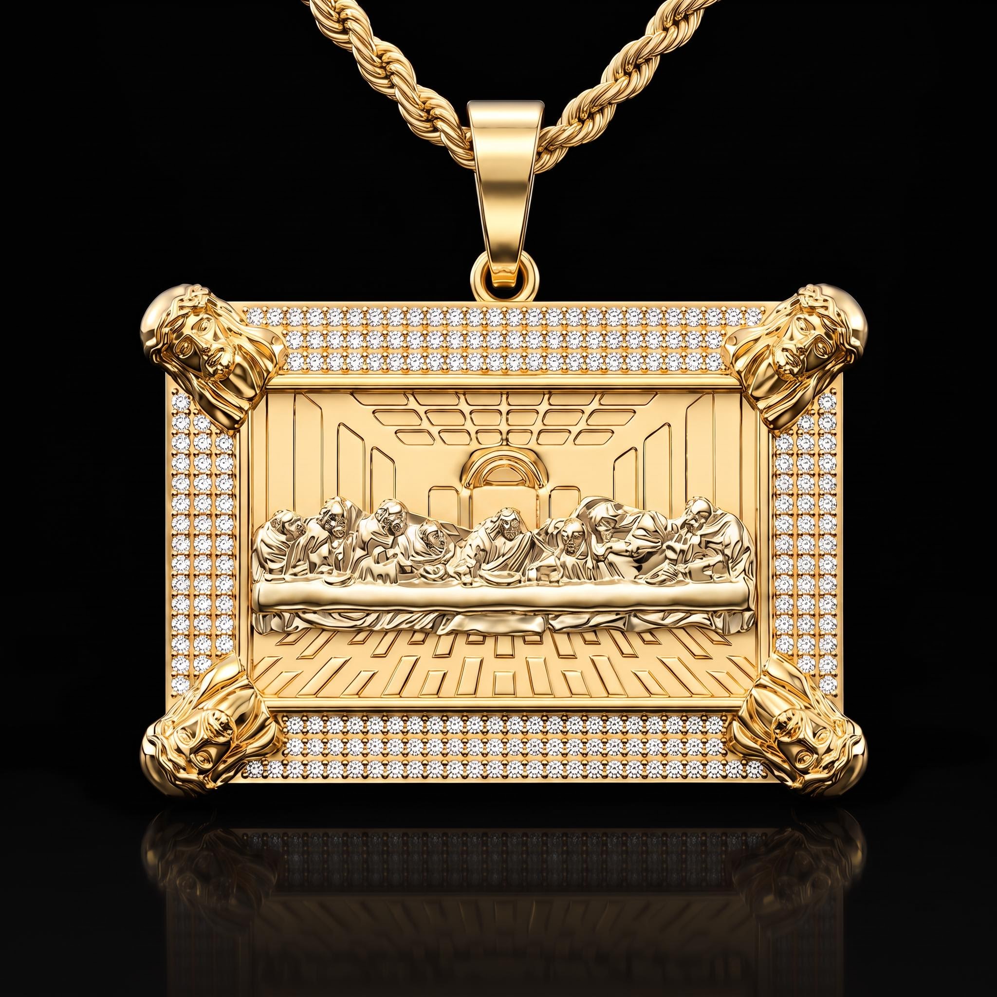 Iced Out 2.4" The Last Supper Jesus Pendant Iced Out 2.4" The Last Supper Jesus Pendant
