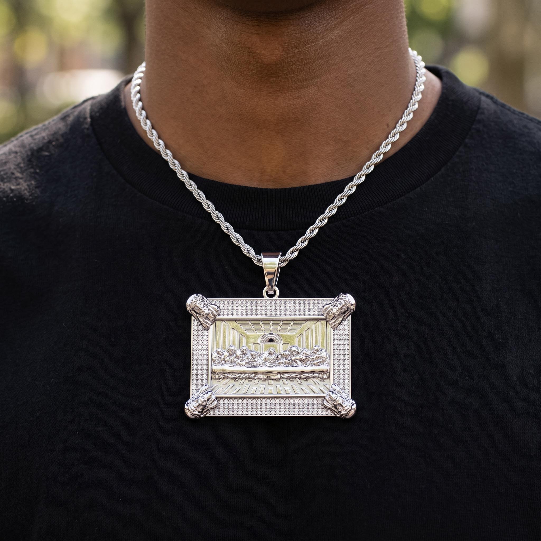 Iced Out 2.4" The Last Supper Jesus Pendant Iced Out 2.4" The Last Supper Jesus Pendant