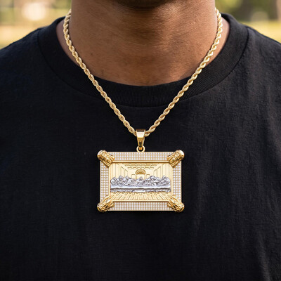Iced Out 2.4" The Last Supper Jesus Pendant