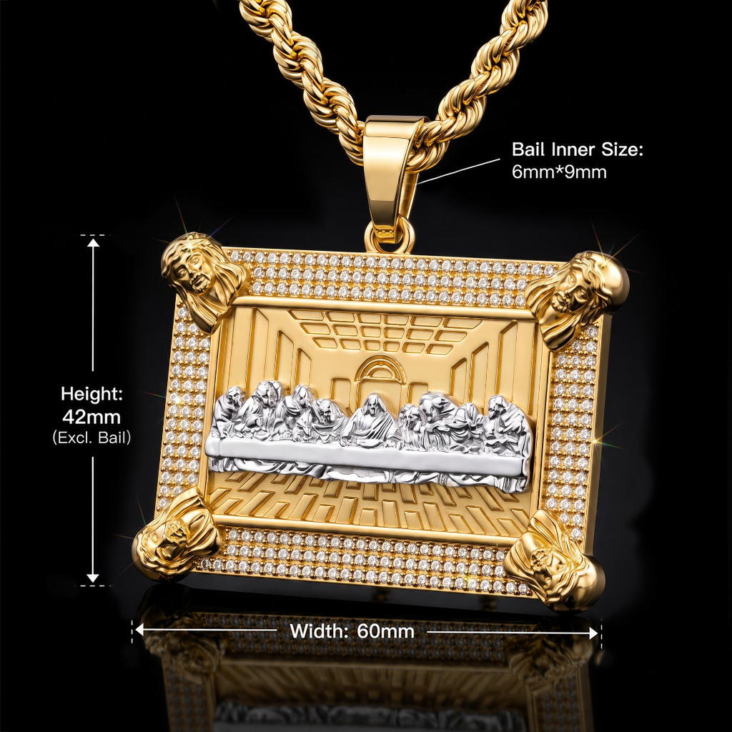 Iced Out 2.4" The Last Supper Jesus Pendant Iced Out 2.4" The Last Supper Jesus Pendant