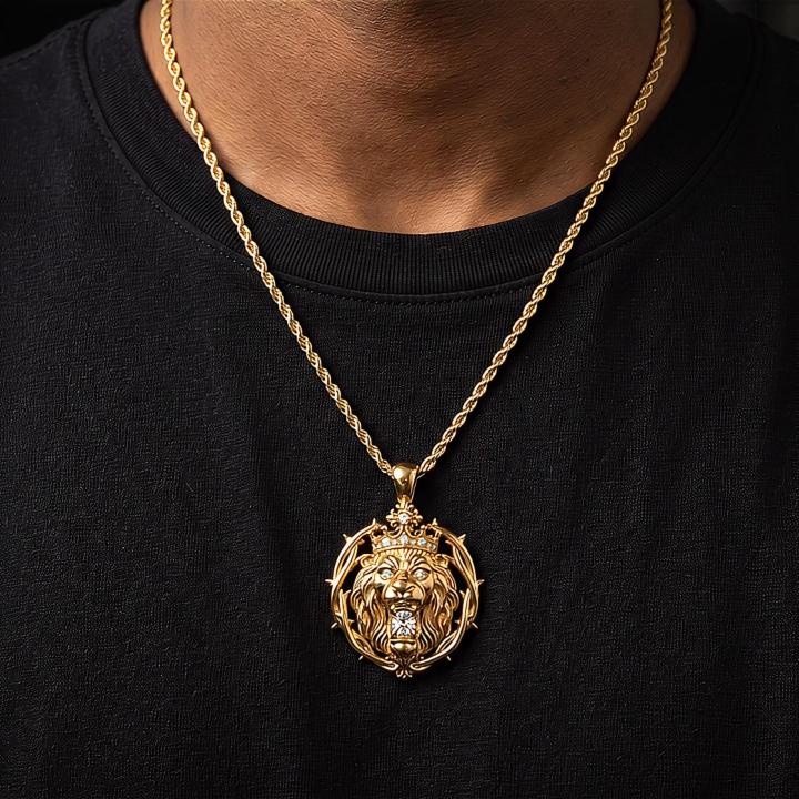 Iced Out King of Thorns Roaring Lion Pendant