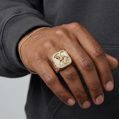 Iced Out Baguette Cut Jesus Ring