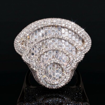 Iced Out Baguette Cut WiFi Infinity Ring
