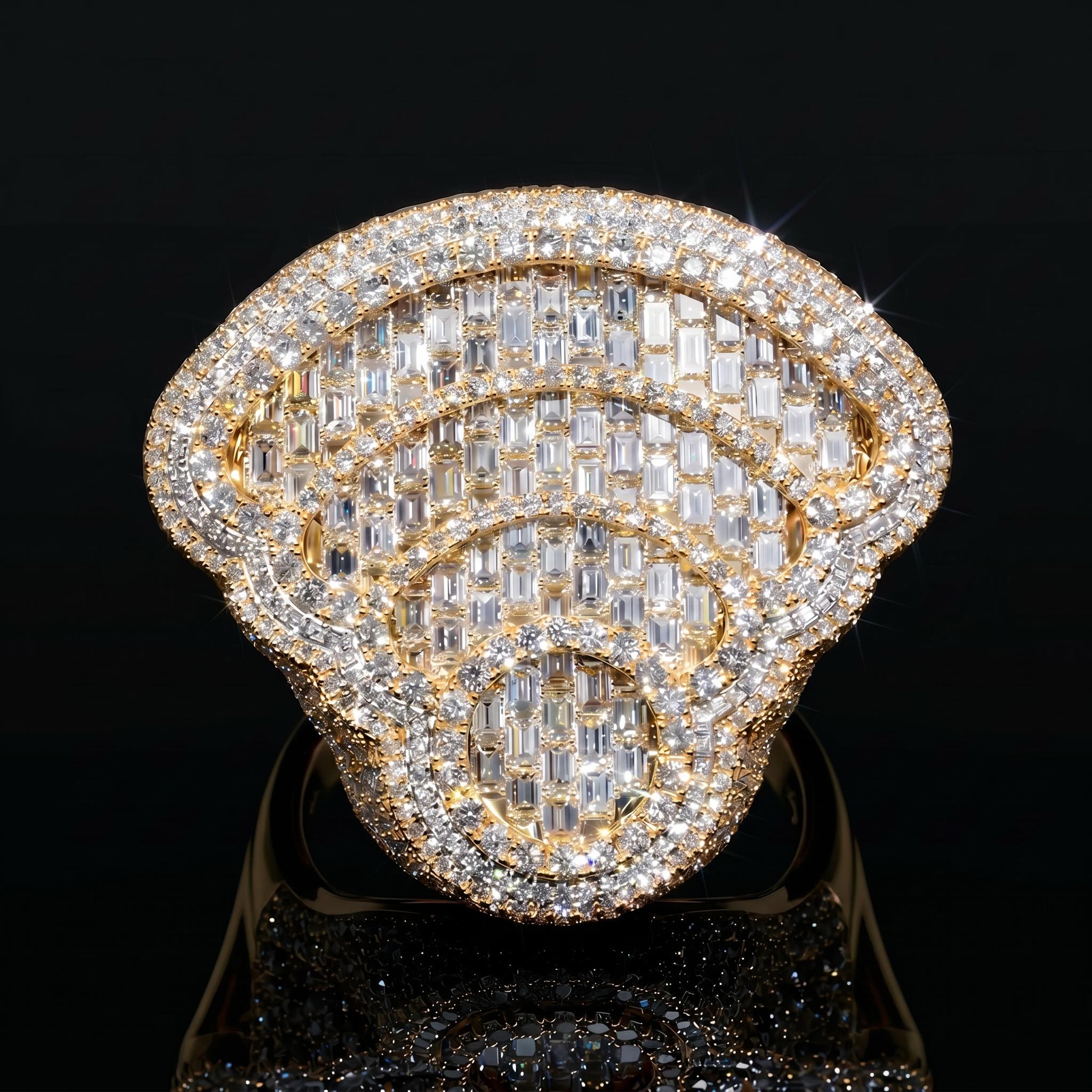Iced Out Baguette Cut WiFi Infinity Ring Iced Out Baguette Cut WiFi Infinity Ring