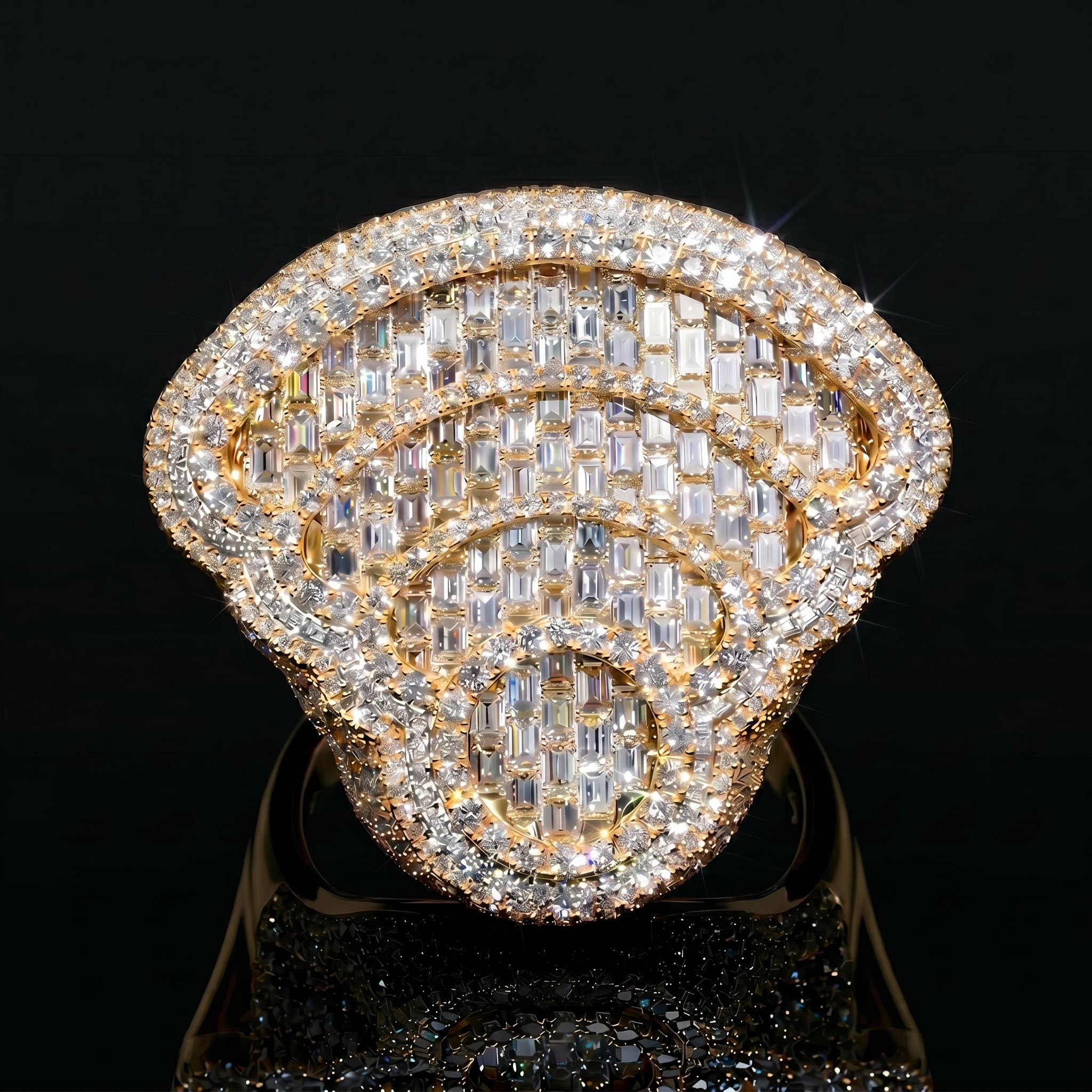 Iced Out Baguette Cut WiFi Infinity Ring Iced Out Baguette Cut WiFi Infinity Ring