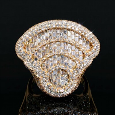 Iced Out Baguette Cut WiFi Infinity Ring