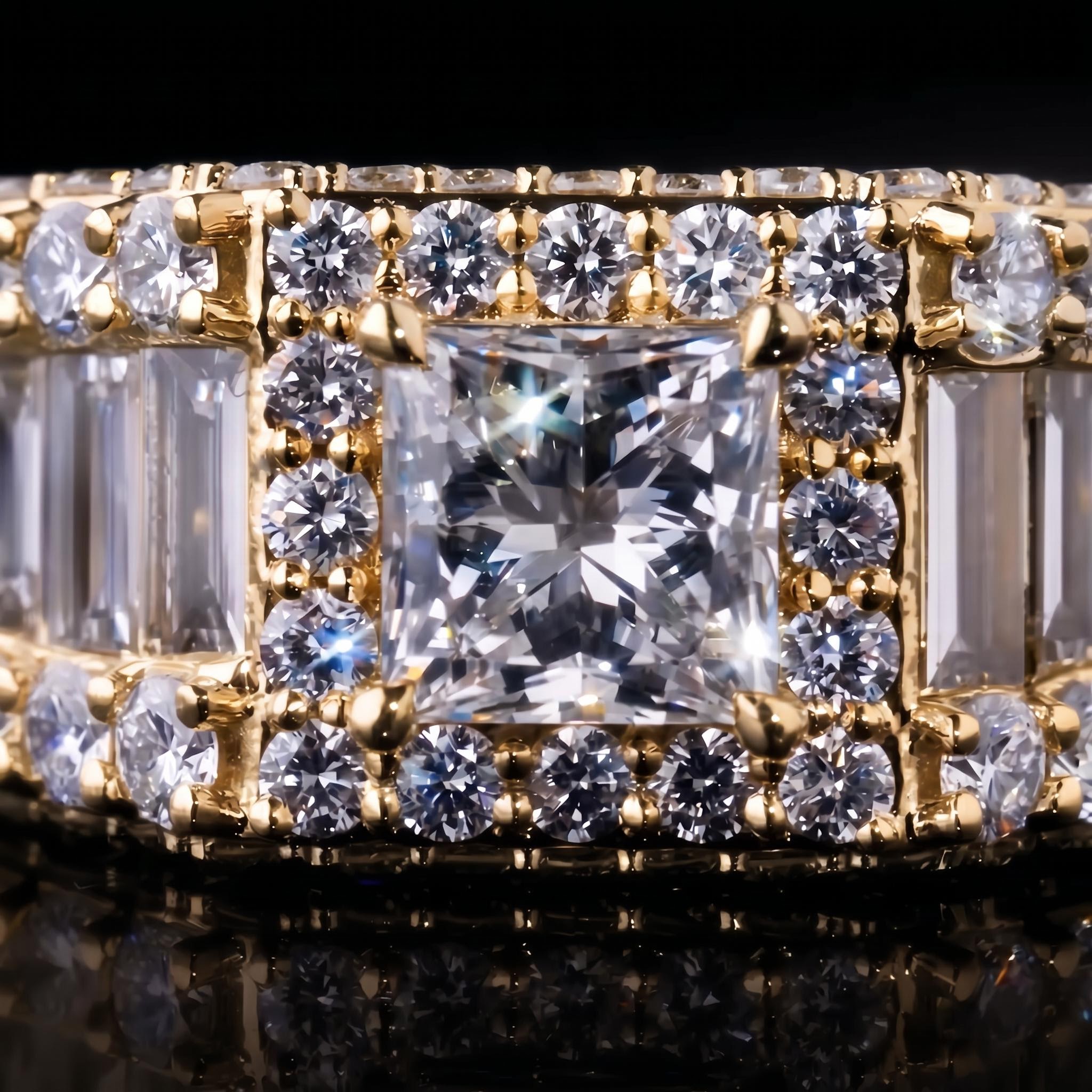 Iced Out Princess & Baguette Engagement Ring Iced Out Princess & Baguette Engagement Ring