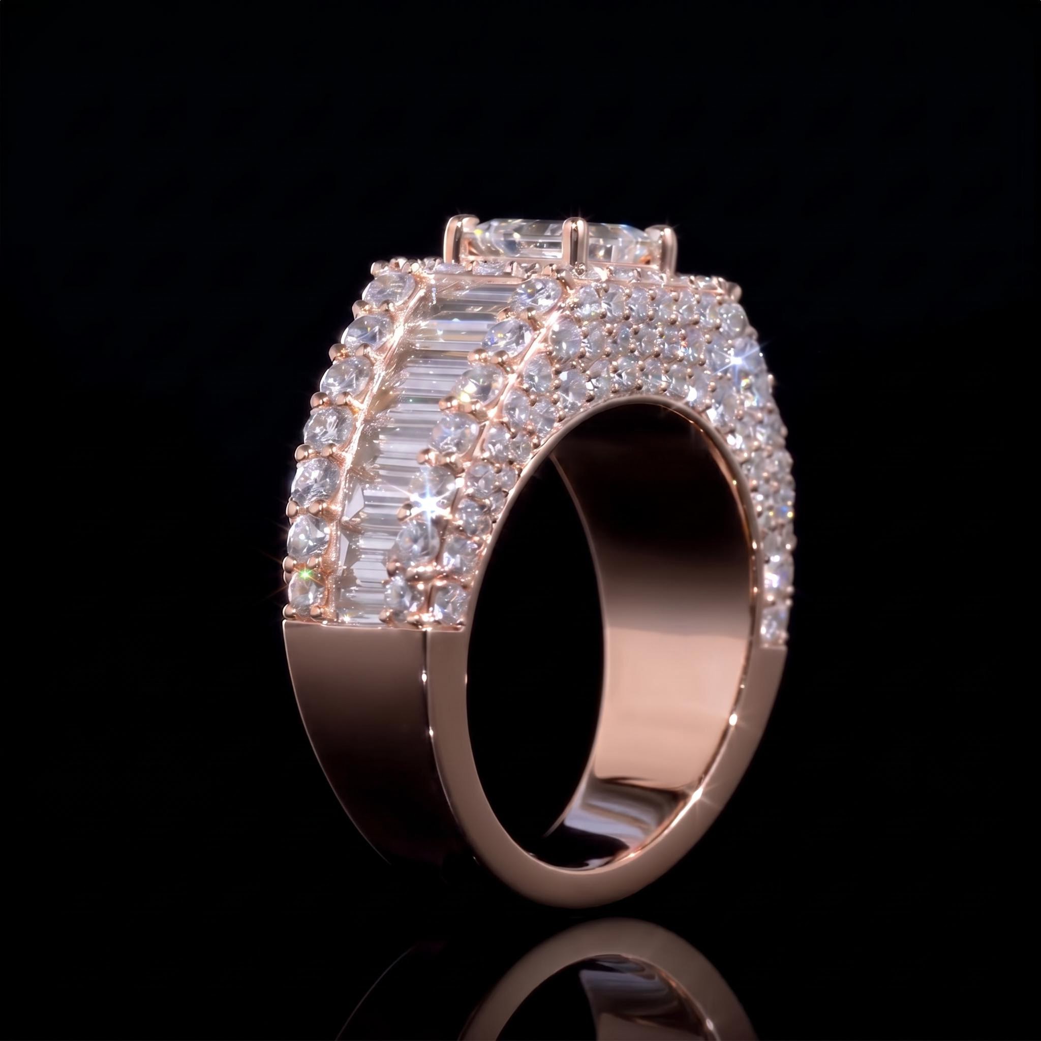 Iced Out Princess & Baguette Engagement Ring Iced Out Princess & Baguette Engagement Ring