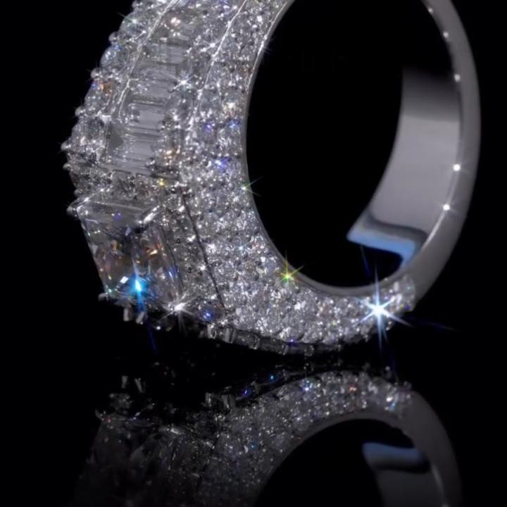 Iced Out Princess & Baguette Engagement Ring Iced Out Princess & Baguette Engagement Ring