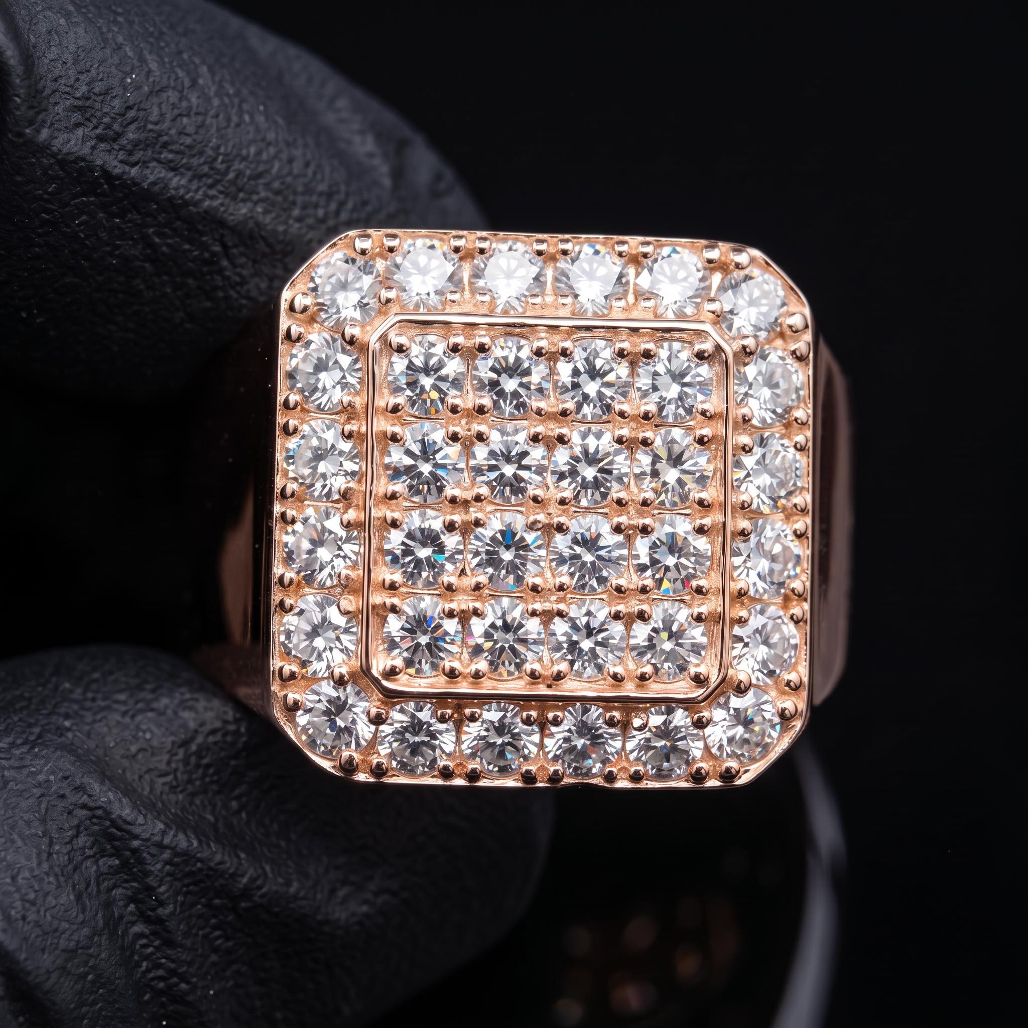 925 Silver & VVS1 Moissanite Square Round Cut Diamond Ring