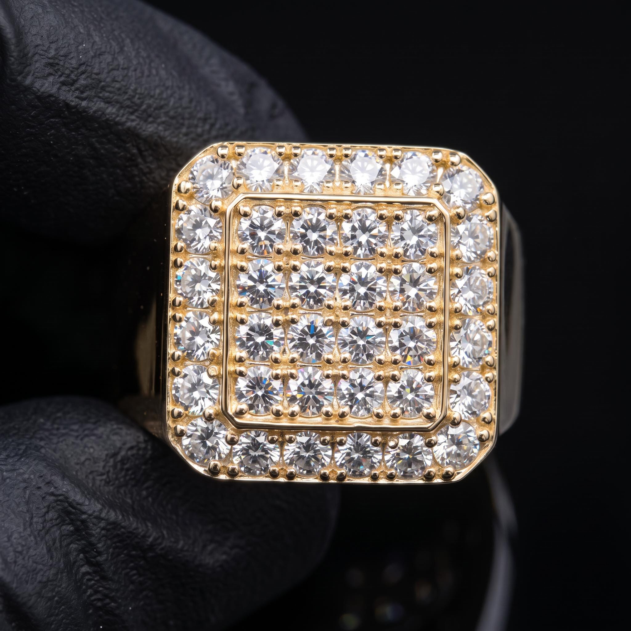 925 Silver & VVS1 Moissanite Square Round Cut Diamond Ring