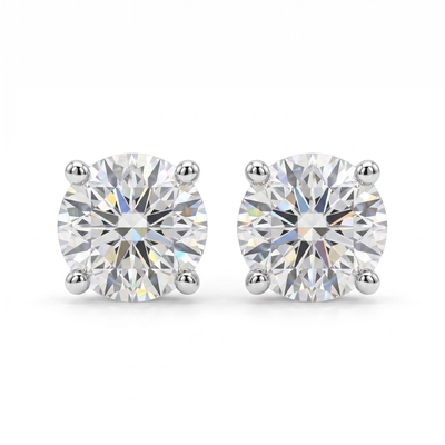 0.2ct/0.5ct/0.8ct/1.0ct/1.6ct/ Classic Four-Prong Round Solitaire Lab Grown Diamond Stud Earrings
