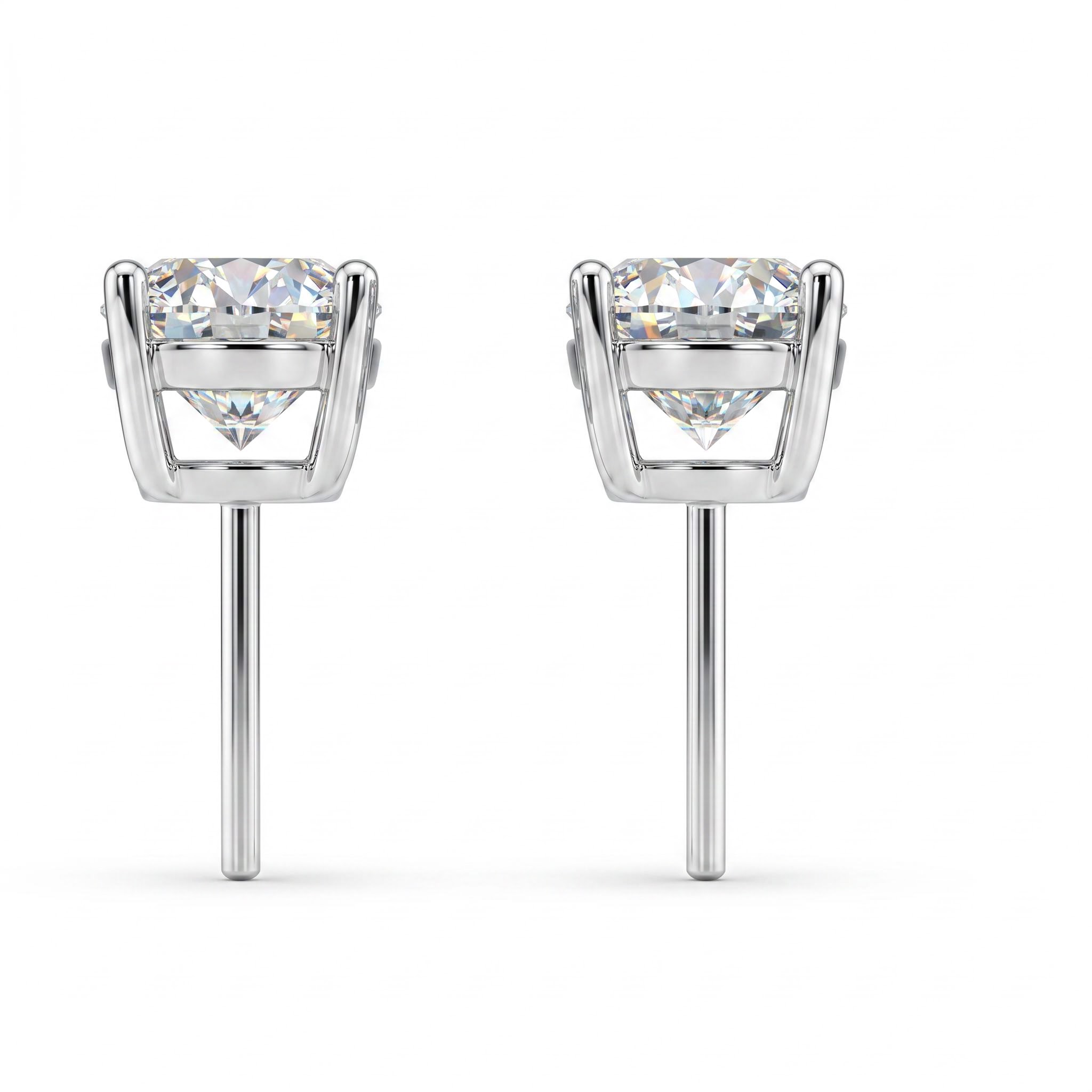 0.2ct/0.5ct/0.8ct/1.0ct/1.6ct/ Classic Four-Prong Round Solitaire Lab Grown Diamond Stud Earrings