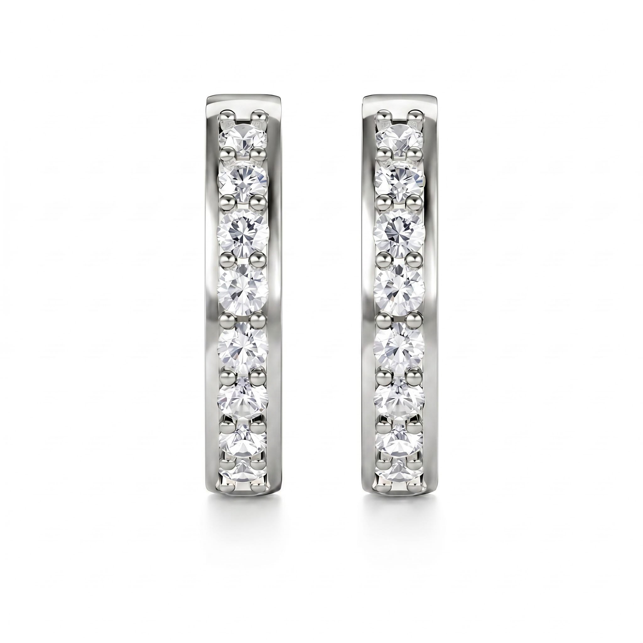 0.48 ct.tw. Round Brilliant Lab Grown Diamond Huggie Hoop Earrings 0.48 ct.tw. Round Brilliant Lab Grown Diamond Huggie Hoop Earrings