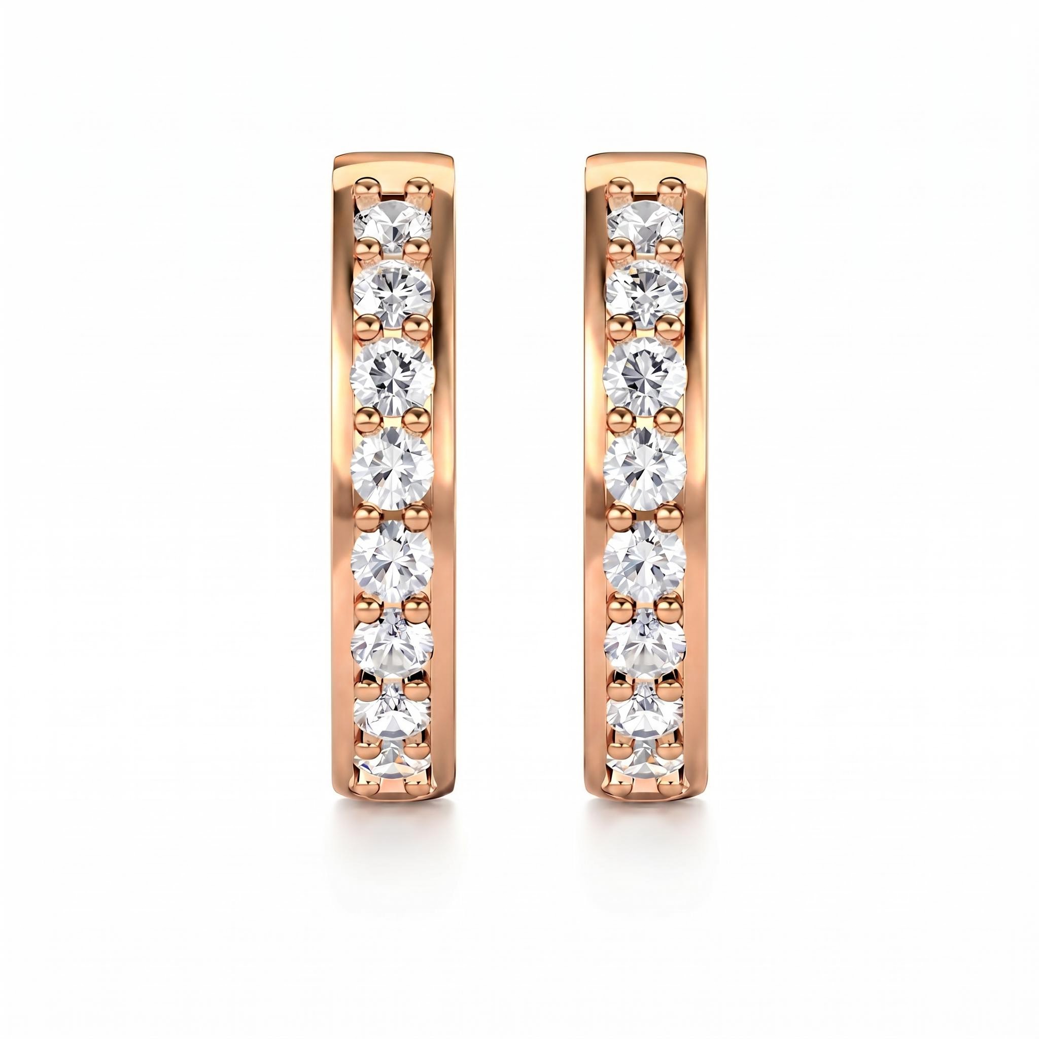 0.48 ct.tw. Round Brilliant Lab Grown Diamond Huggie Hoop Earrings 0.48 ct.tw. Round Brilliant Lab Grown Diamond Huggie Hoop Earrings