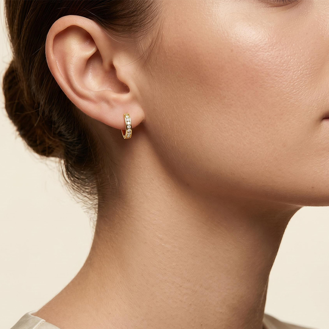 0.48 ct.tw. Round Brilliant Lab Grown Diamond Huggie Hoop Earrings 0.48 ct.tw. Round Brilliant Lab Grown Diamond Huggie Hoop Earrings