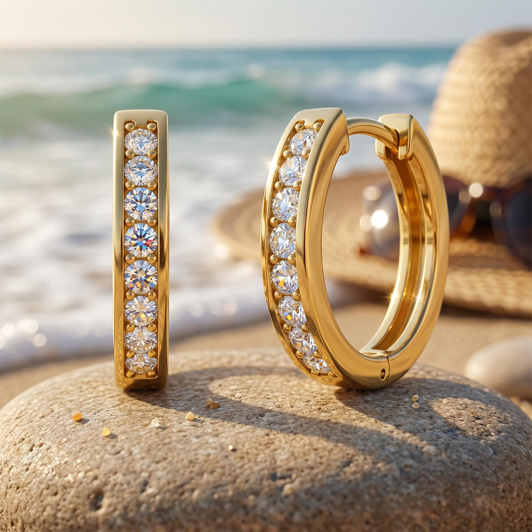 0.48 ct.tw. Round Brilliant Lab Grown Diamond Huggie Hoop Earrings 0.48 ct.tw. Round Brilliant Lab Grown Diamond Huggie Hoop Earrings