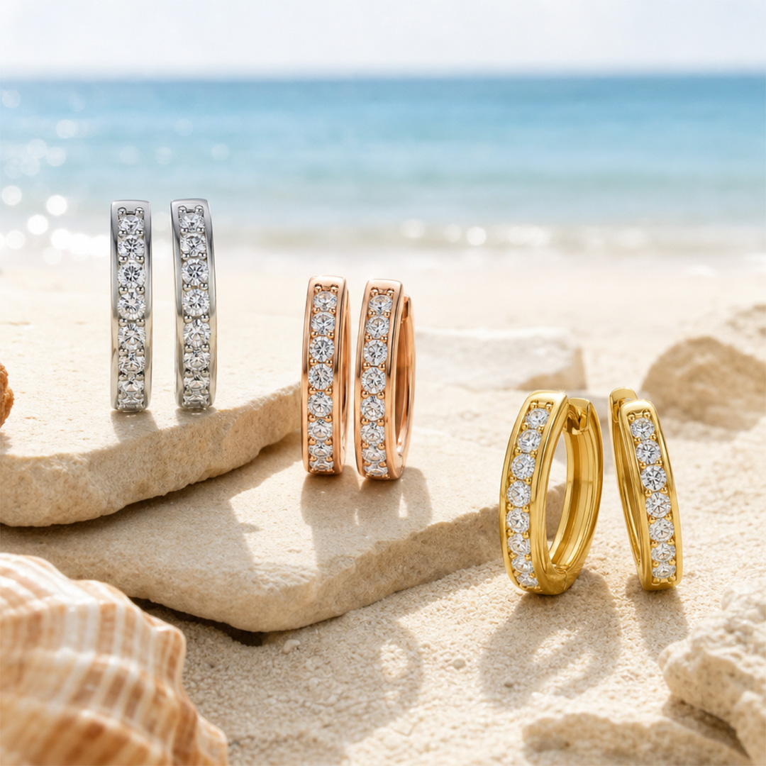 0.48 ct.tw. Round Brilliant Lab Grown Diamond Huggie Hoop Earrings 0.48 ct.tw. Round Brilliant Lab Grown Diamond Huggie Hoop Earrings