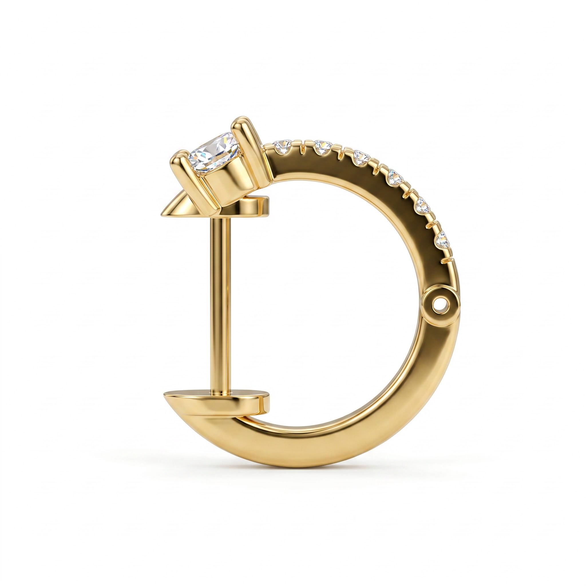 0.32 ct.tw. Round Cut Lab Grown Diamond Minimalist Huggie Hoop Earrings 0.32 ct.tw. Round Cut Lab Grown Diamond Minimalist Huggie Hoop Earrings