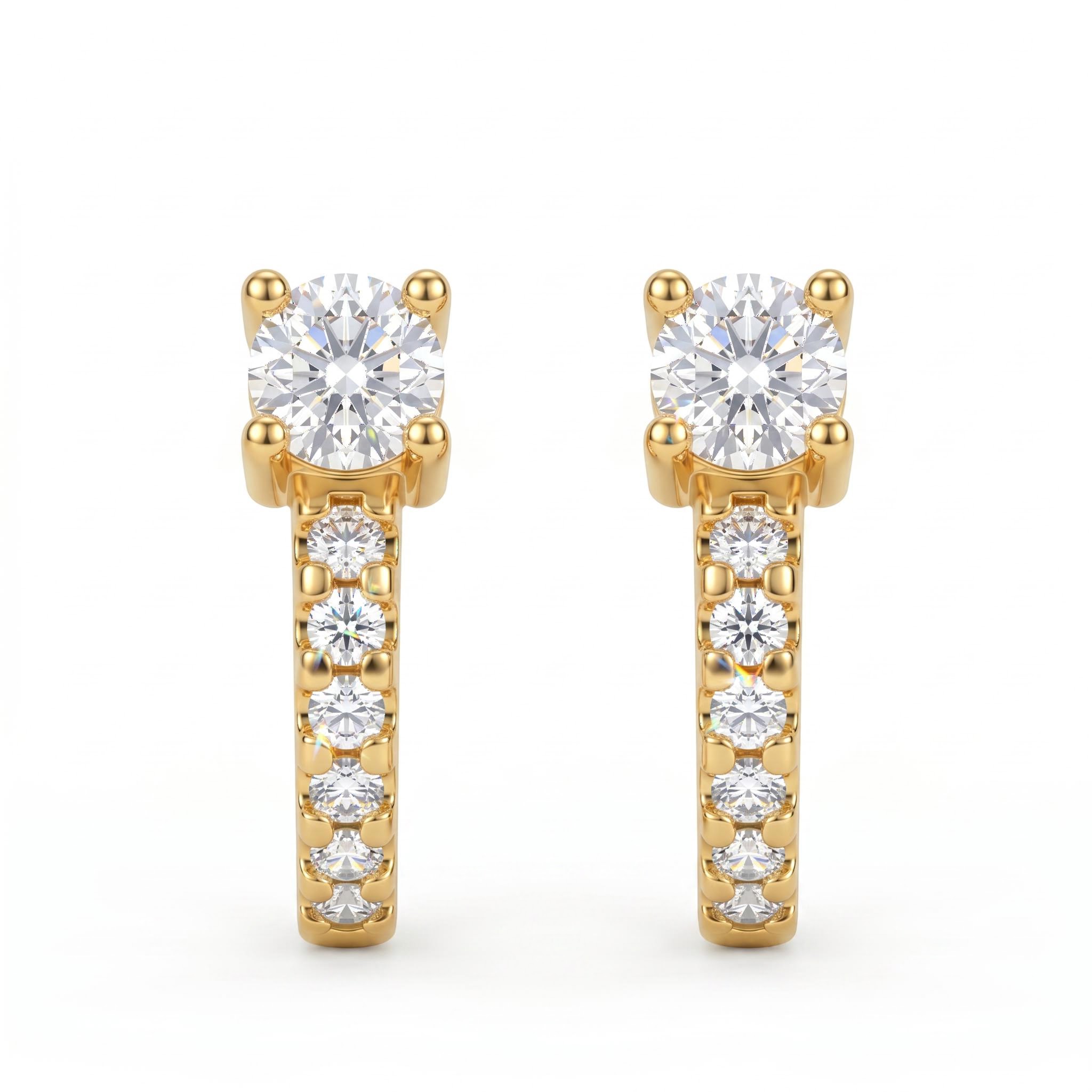 0.32 ct.tw. Round Cut Lab Grown Diamond Minimalist Huggie Hoop Earrings 0.32 ct.tw. Round Cut Lab Grown Diamond Minimalist Huggie Hoop Earrings