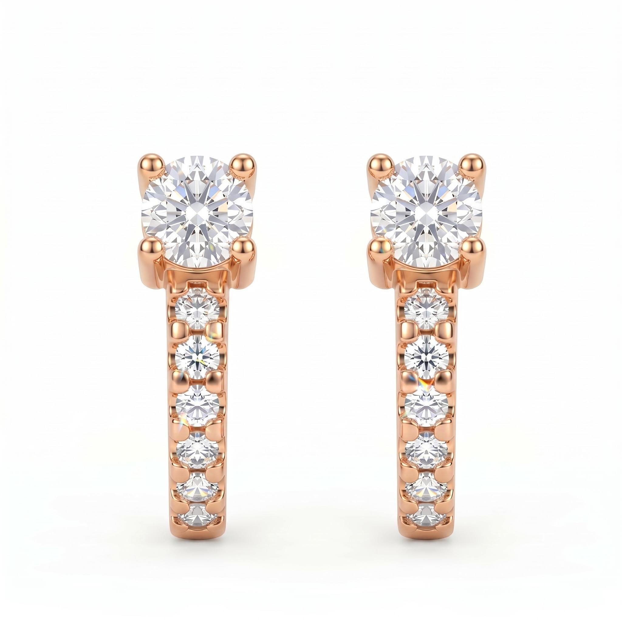 0.32 ct.tw. Round Cut Lab Grown Diamond Minimalist Huggie Hoop Earrings 0.32 ct.tw. Round Cut Lab Grown Diamond Minimalist Huggie Hoop Earrings