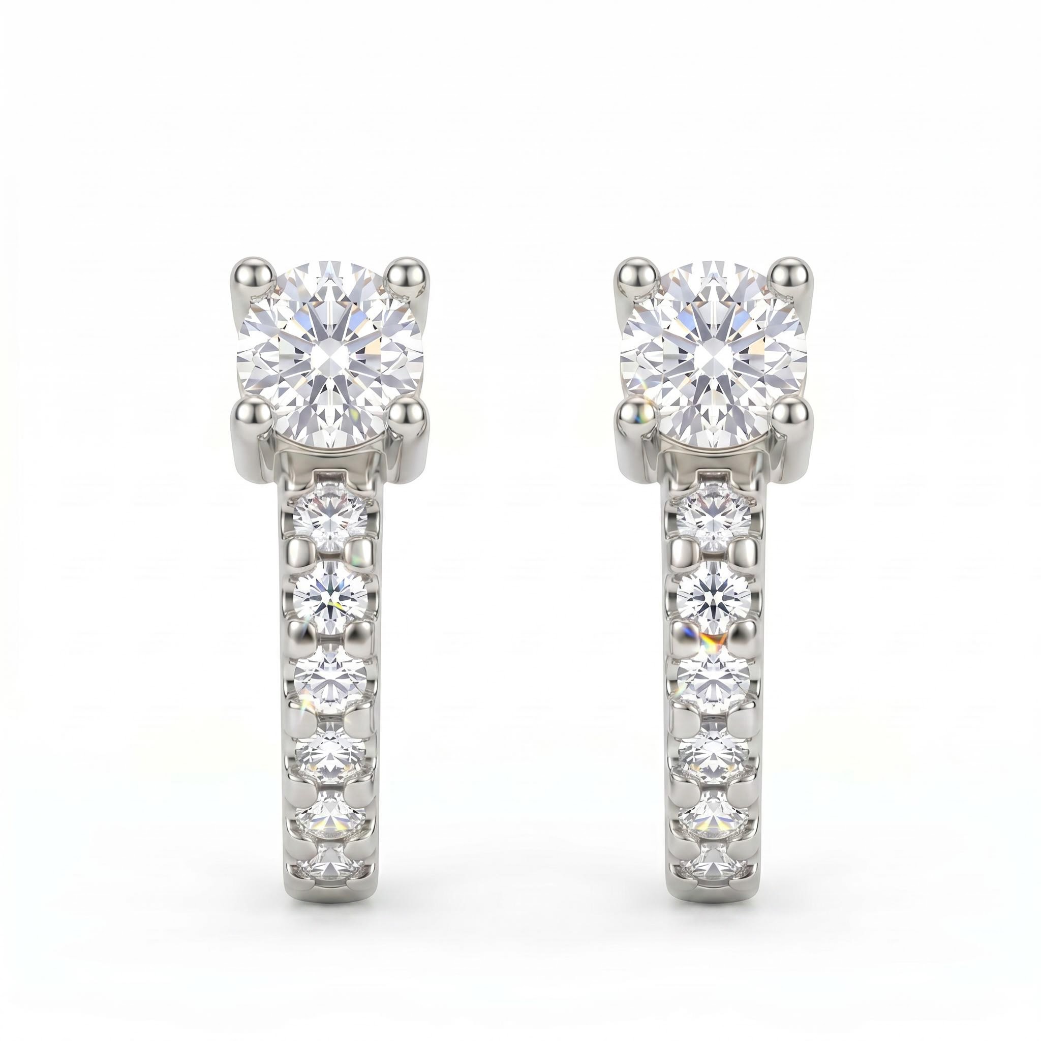 0.32 ct.tw. Round Cut Lab Grown Diamond Minimalist Huggie Hoop Earrings 0.32 ct.tw. Round Cut Lab Grown Diamond Minimalist Huggie Hoop Earrings