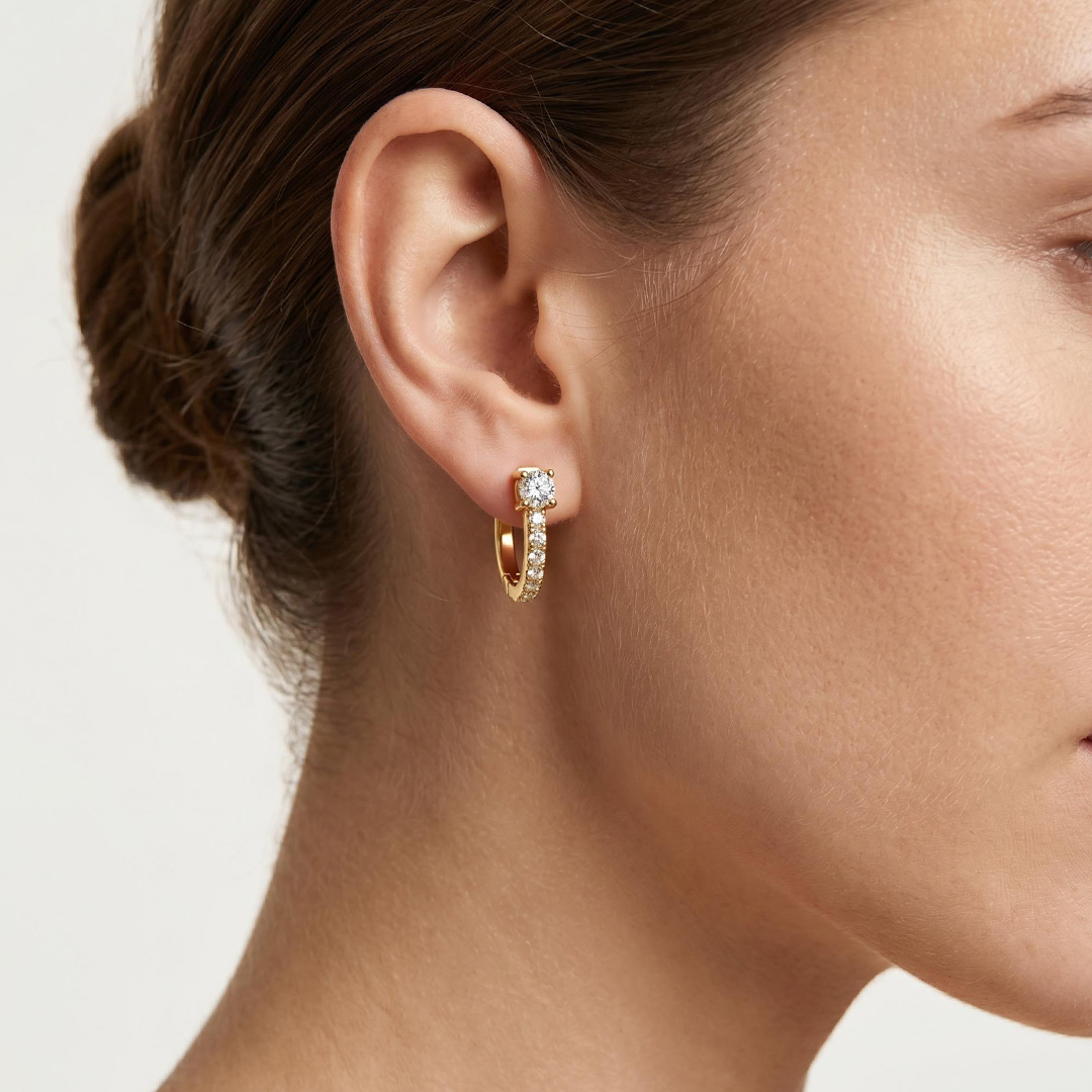 0.32 ct.tw. Round Cut Lab Grown Diamond Minimalist Huggie Hoop Earrings 0.32 ct.tw. Round Cut Lab Grown Diamond Minimalist Huggie Hoop Earrings