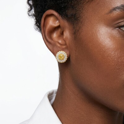 3.87 ct.tw. 2-in-1 Detachable Yellow Cushion Cut with Marquise Cut Floral Halo Stud Earrings