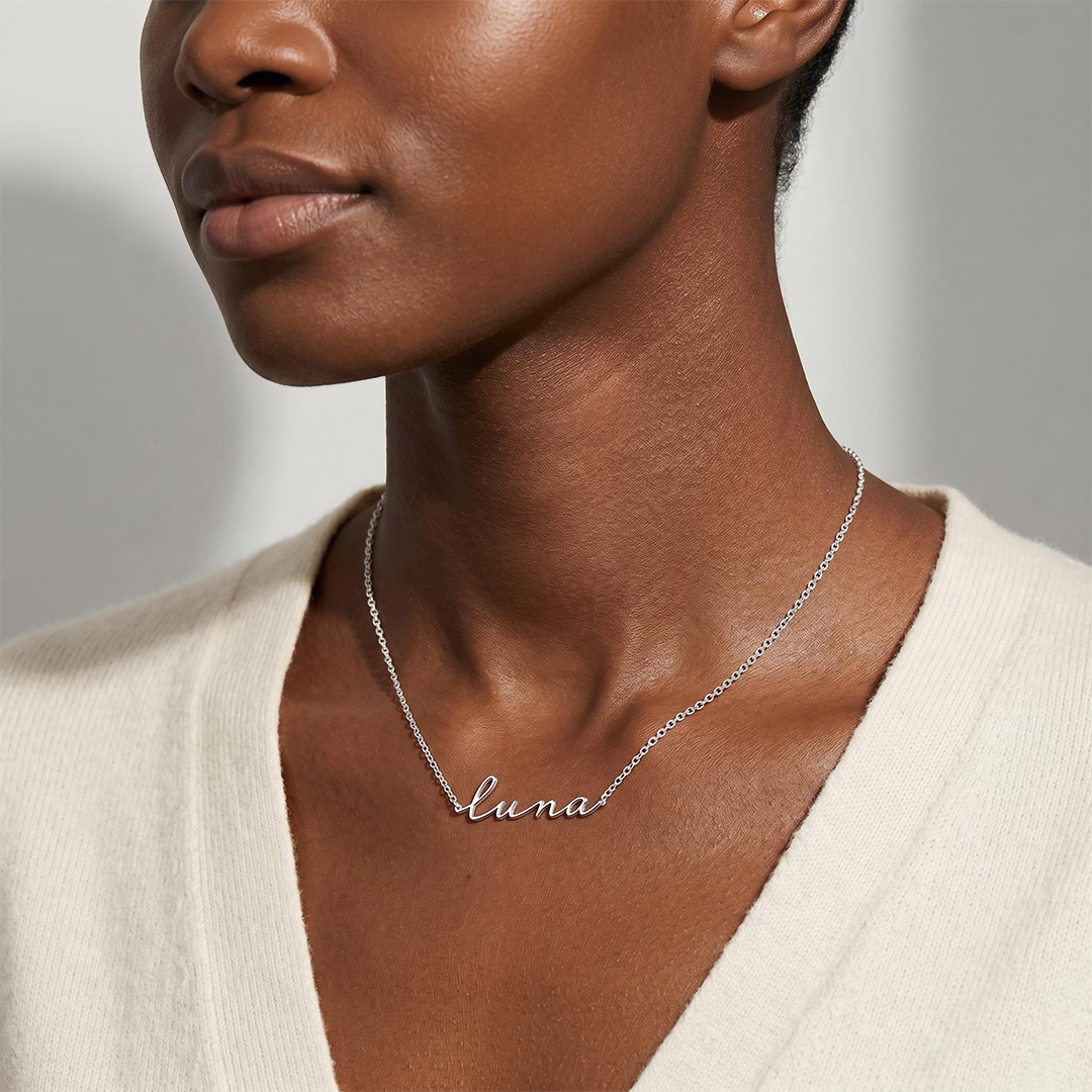 Personalized Cursive Name Necklace Pendant Personalized Cursive Name Necklace Pendant