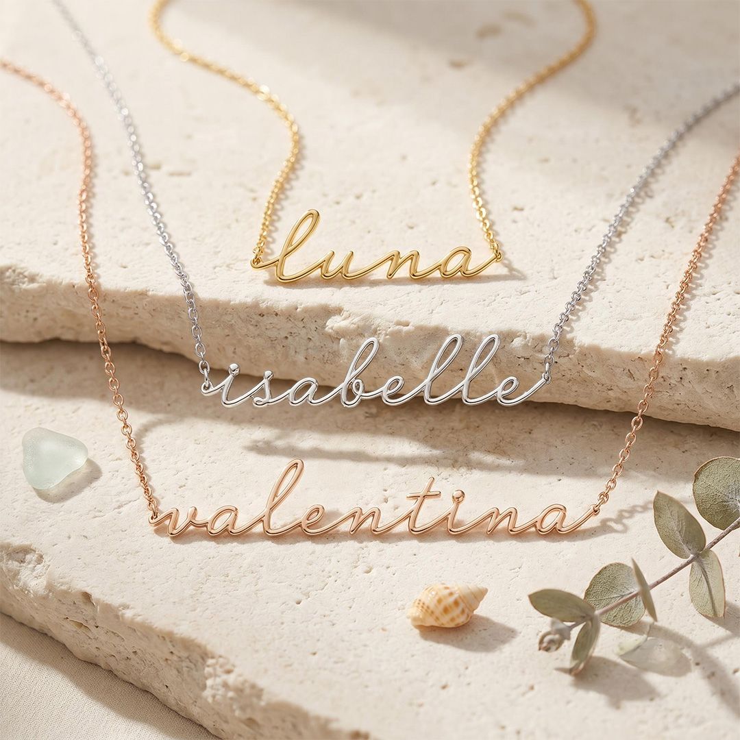 Personalized Cursive Name Necklace Pendant Personalized Cursive Name Necklace Pendant