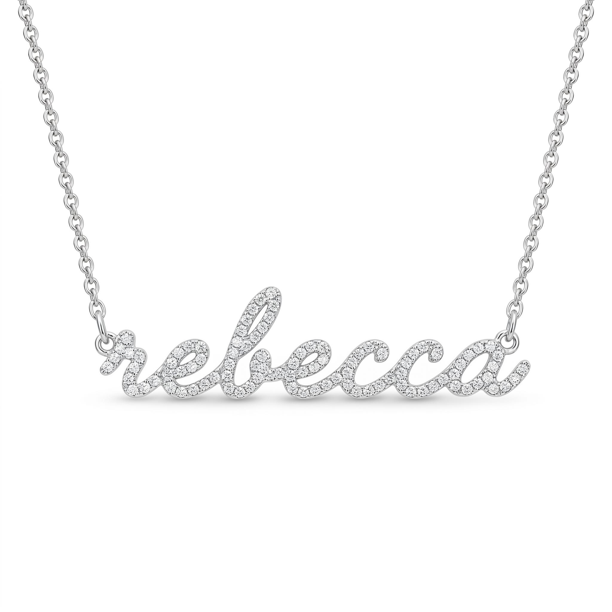 Personalized Cursive Lab Grown Diamond Name Necklace Pendant Personalized Cursive Lab Grown Diamond Name Necklace Pendant