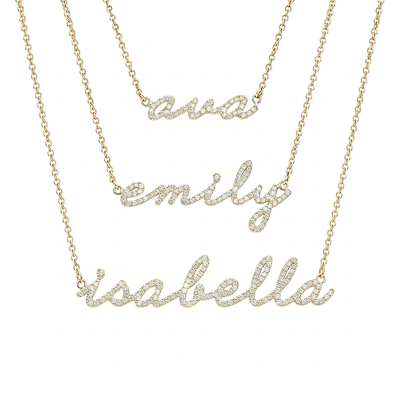 Personalized Cursive Lab Grown Diamond Name Necklace Pendant