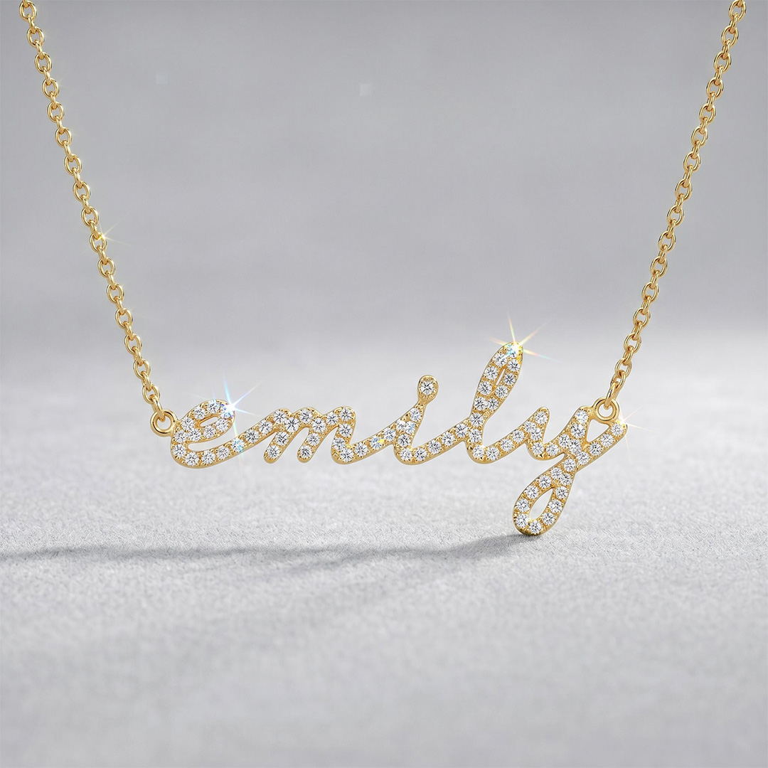 Personalized Cursive Lab Grown Diamond Name Necklace Pendant Personalized Cursive Lab Grown Diamond Name Necklace Pendant