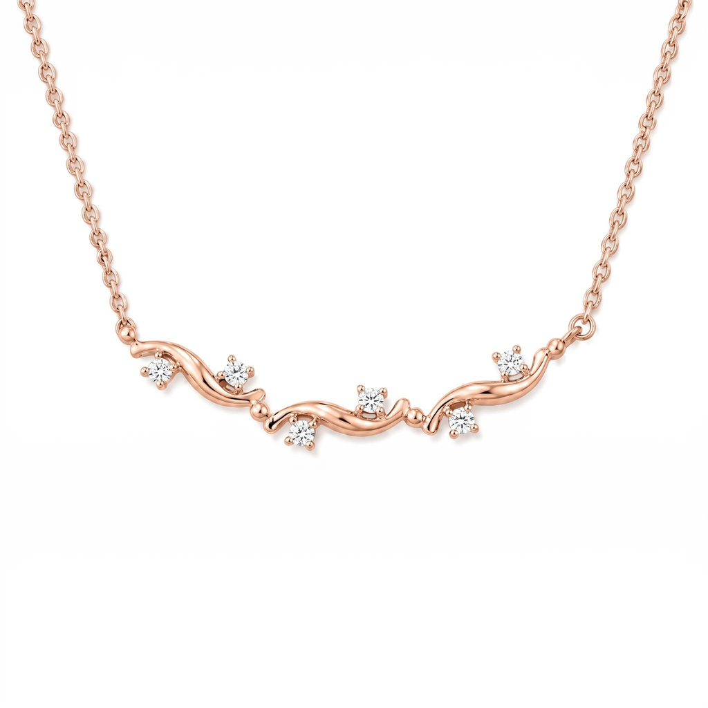 0.6 ct.tw. Sleek Curved Wave Round Stone Crawler Necklace 0.6 ct.tw. Sleek Curved Wave Round Stone Crawler Necklace