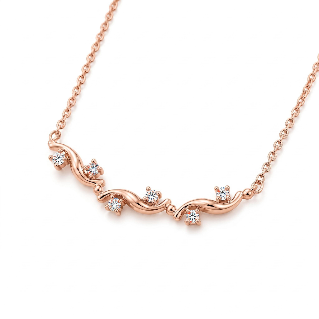 0.6 ct.tw. Sleek Curved Wave Round Stone Crawler Necklace 0.6 ct.tw. Sleek Curved Wave Round Stone Crawler Necklace