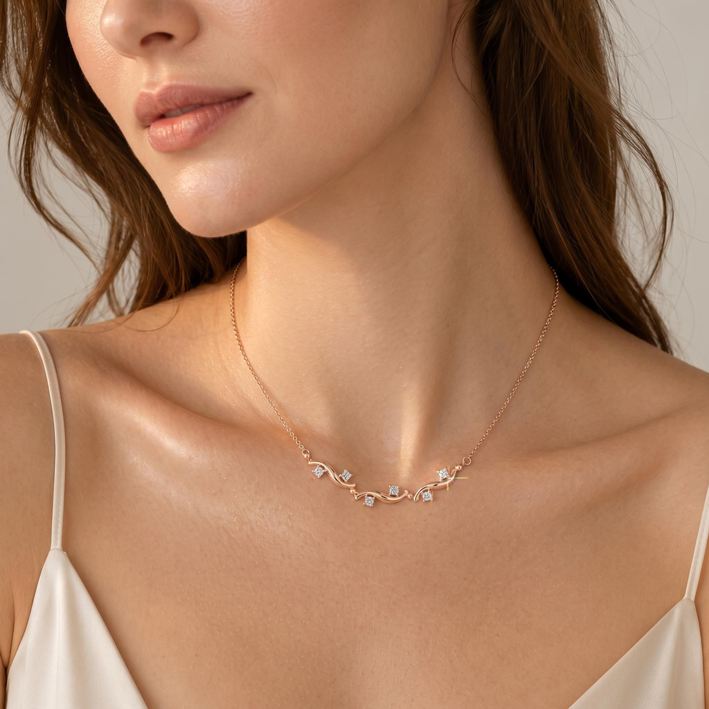 0.6 ct.tw. Sleek Curved Wave Round Stone Crawler Necklace 0.6 ct.tw. Sleek Curved Wave Round Stone Crawler Necklace