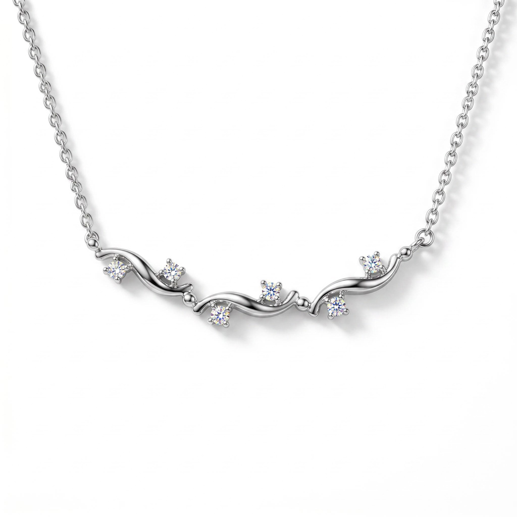 0.6 ct.tw. Sleek Curved Wave Round Stone Crawler Necklace 0.6 ct.tw. Sleek Curved Wave Round Stone Crawler Necklace