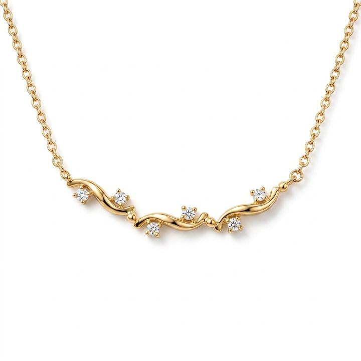0.6 ct.tw. Sleek Curved Wave Round Stone Crawler Necklace 0.6 ct.tw. Sleek Curved Wave Round Stone Crawler Necklace