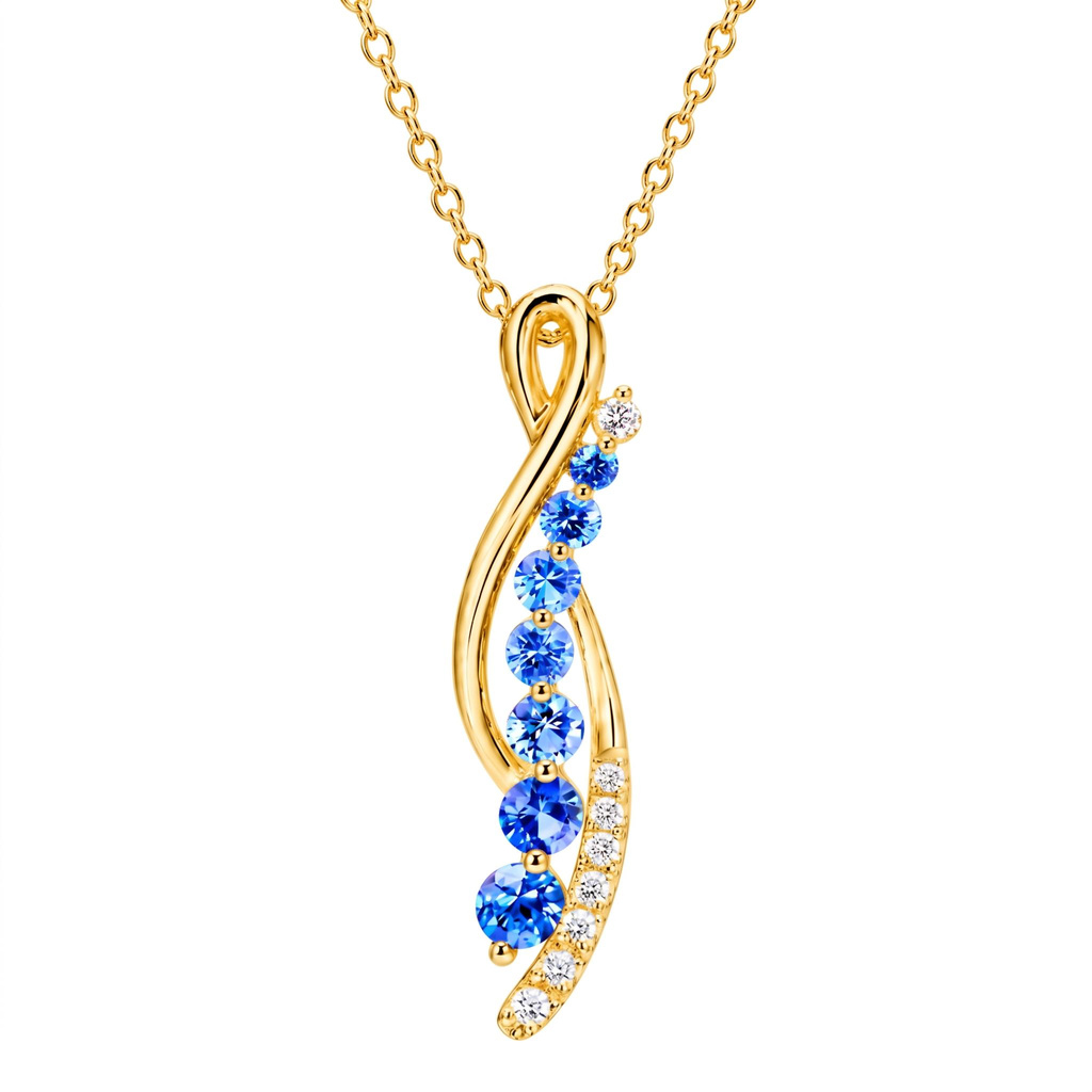 0.86 ct.tw. Twisted Infinity Blue Round Stone Pendant 0.86 ct.tw. Twisted Infinity Blue Round Stone Pendant
