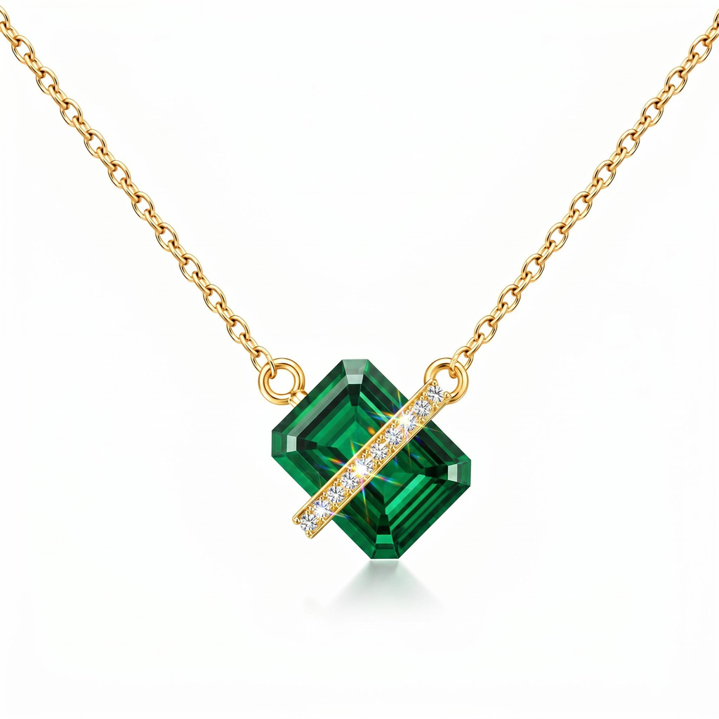 4.06 ct.tw. Emerald-Cut Rectangular Green Stone Pendant 4.06 ct.tw. Emerald-Cut Rectangular Green Stone Pendant