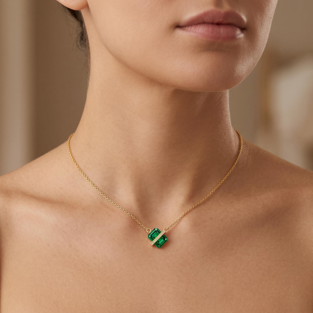 4.06 ct.tw. Emerald-Cut Rectangular Green Stone Pendant 4.06 ct.tw. Emerald-Cut Rectangular Green Stone Pendant