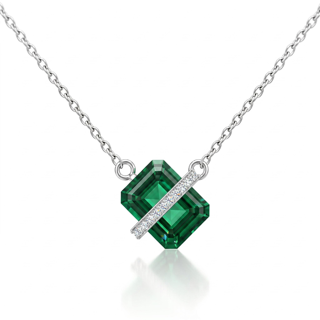 4.06 ct.tw. Emerald-Cut Rectangular Green Stone Pendant 4.06 ct.tw. Emerald-Cut Rectangular Green Stone Pendant