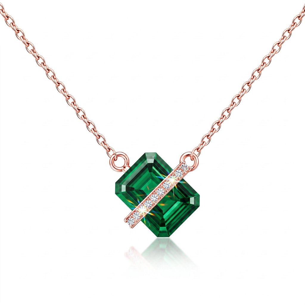 4.06 ct.tw. Emerald-Cut Rectangular Green Stone Pendant 4.06 ct.tw. Emerald-Cut Rectangular Green Stone Pendant