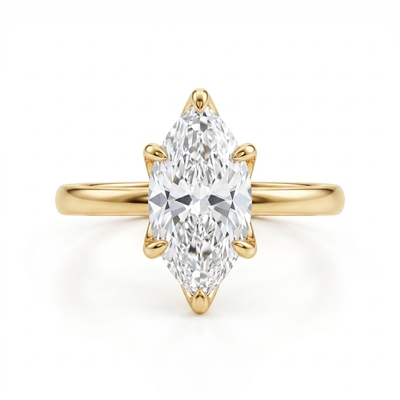 3 ct.tw. Classic Marquise Cut Six-Prong Solitaire Engagement Ring