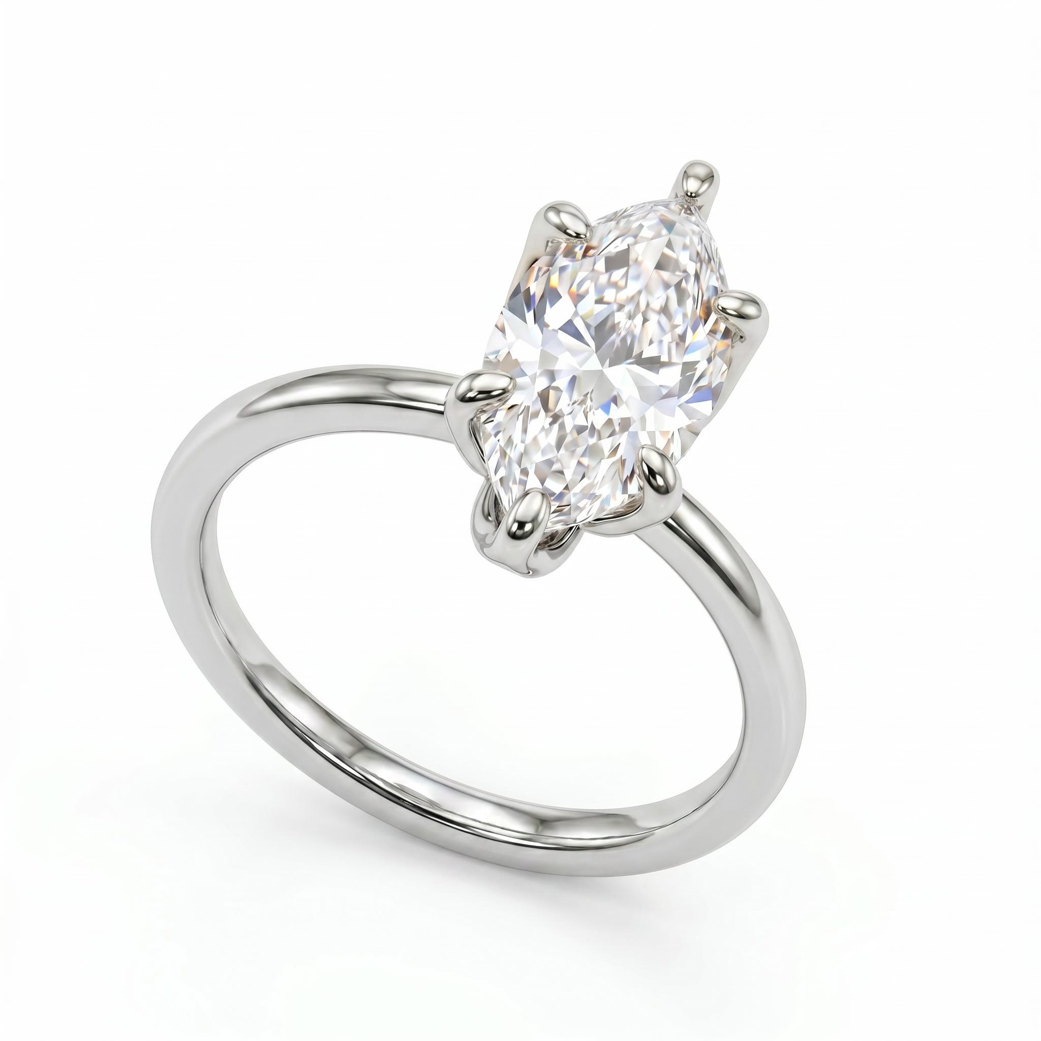 3 ct.tw. Classic Marquise Cut Six-Prong Solitaire Engagement Ring 3 ct.tw. Classic Marquise Cut Six-Prong Solitaire Engagement Ring