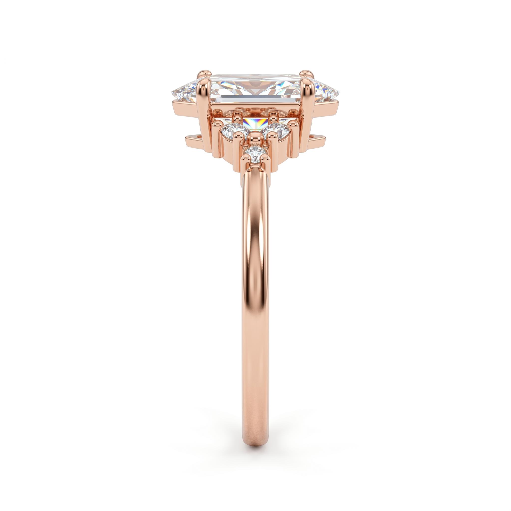 1.23 ct.tw. Vintage-inspired Marquise Cut Cluster Lab Grown Diamond Engagement Ring
