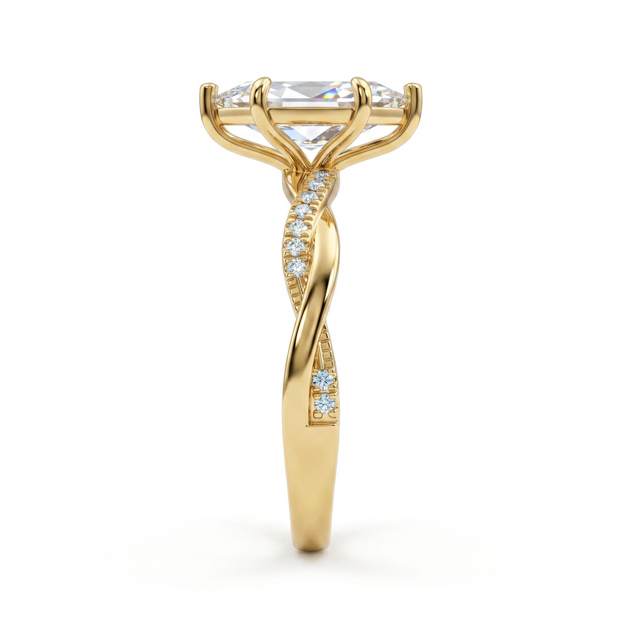 1.1 ct.tw. Marquise Cut Twisted Shank Lab Grown Diamond Engagement Ring